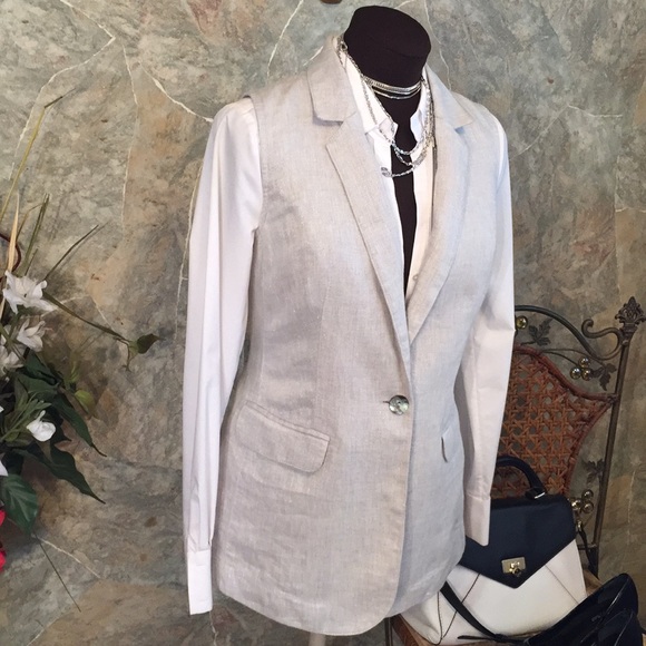 J Jill 🌹 stunning long Gray silver vest - Picture 6 of 8